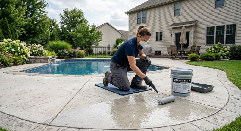 Stamped Concrete Sealing in Renton, WA